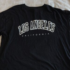 SHEIN Black Los Angeles Tee